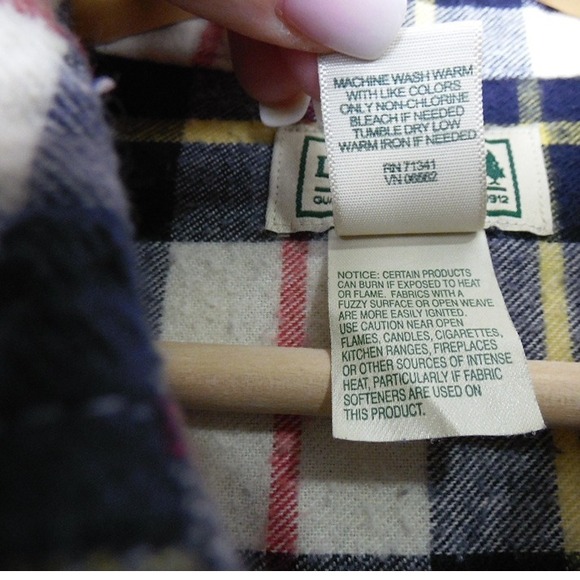 VTG LL Bean Mens Flannel Shirt SZ Large Plaid Button Up Cabincore Gorpcore Fall - Picture 7 of 7